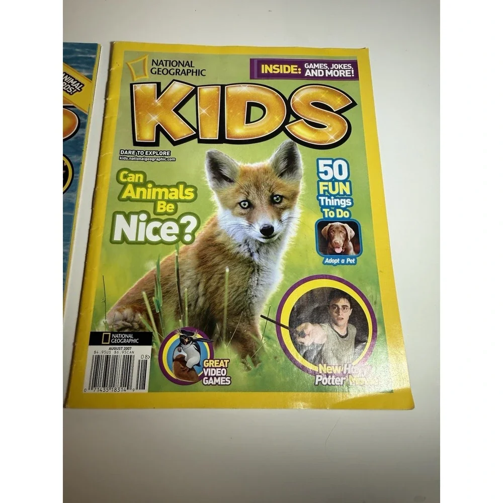 National Geographic Kids Mag Lot 2005 2007 Animals Fox Harry Potter 2pc